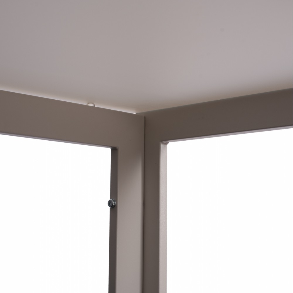 Τραπέζι "OFER" από μέταλλο/γυαλί σε λευκό χρώμα 150x90x75