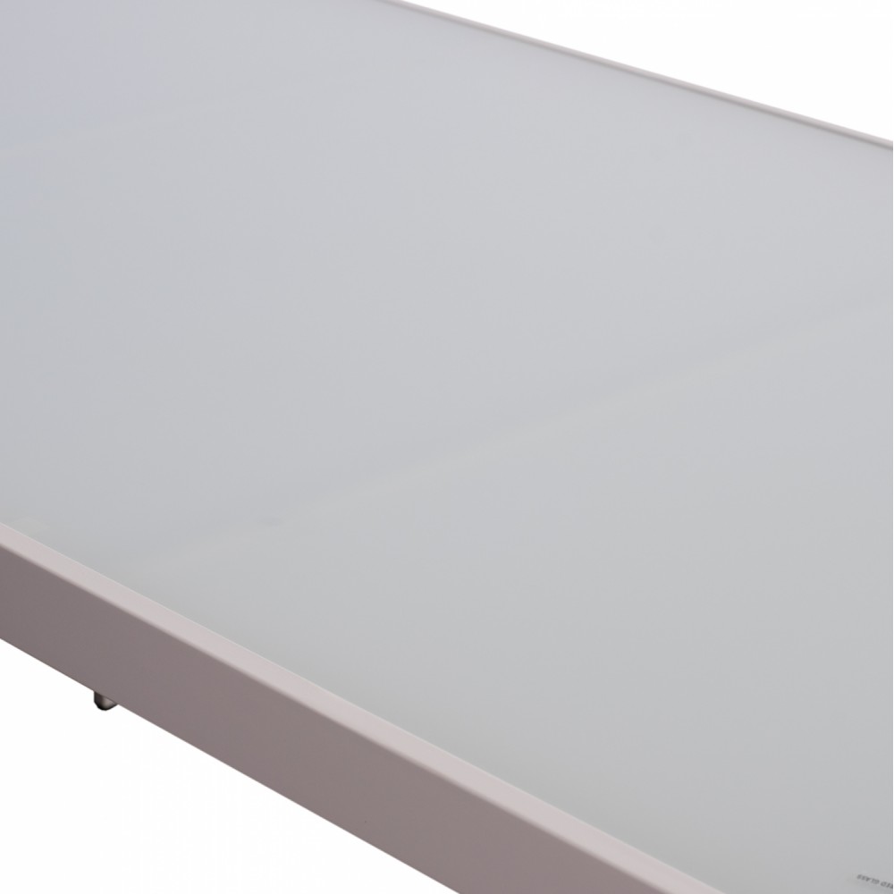 Τραπέζι "OFER" από μέταλλο/γυαλί σε λευκό χρώμα 150x90x75