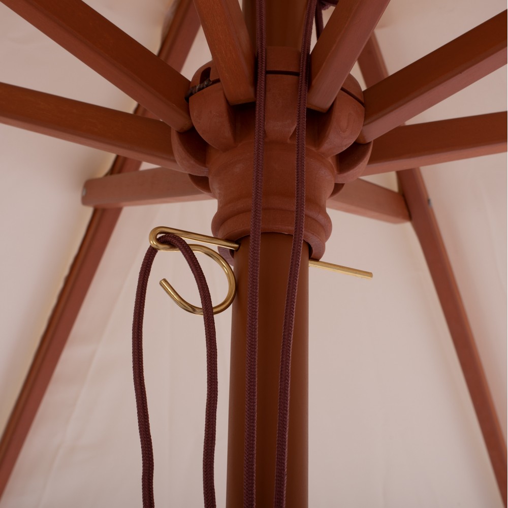 Ομπρέλα επαγγελματική "WAGNER" από ξύλο/ύφασμα σε μπεζ χρώμα Φ225x260