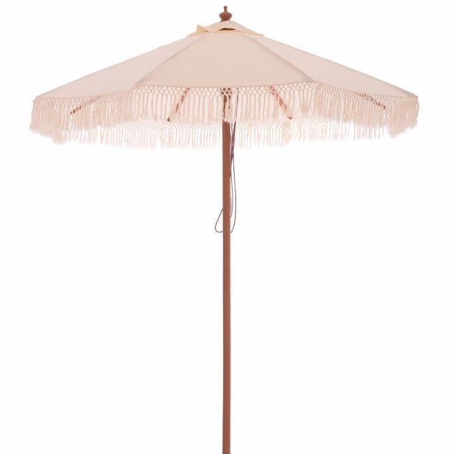 Ομπρέλα επαγγελματική "WAGNER" από ξύλο/ύφασμα σε μπεζ χρώμα Φ225x260