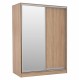 Ντουλάπα δίφυλλη συρόμενη με καθρέφτη σε sonoma χρώμα 160x60x210