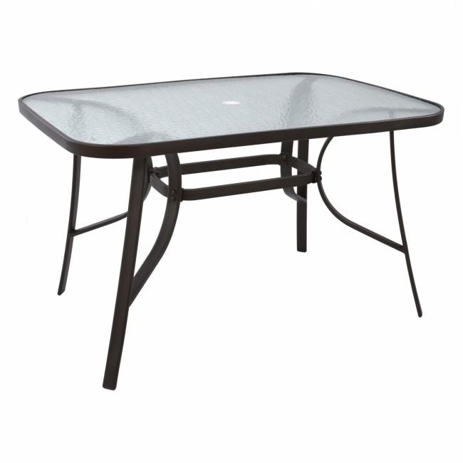 Τραπέζι "BRAVO" από μέταλλο/γυαλί σε γκρι χρώμα 120x70x72