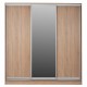 Ντουλάπα τρίφυλλη συρόμενη με καθρέφτη σε sonoma χρώμα 200x60x210