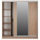 Ντουλάπα τρίφυλλη συρόμενη με καθρέφτη σε sonoma χρώμα 200x60x210