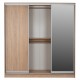 Ντουλάπα τρίφυλλη συρόμενη με καθρέφτη σε sonoma χρώμα 200x60x210