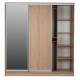 Ντουλάπα τρίφυλλη συρόμενη με καθρέφτη σε sonoma χρώμα 200x60x210