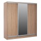 Ντουλάπα τρίφυλλη συρόμενη με καθρέφτη σε sonoma χρώμα 200x60x210