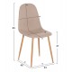 Καρέκλα "LEONARDO" από ύφασμα/μέταλλο σε μπεζ/καφέ χρώμα 45x52x85