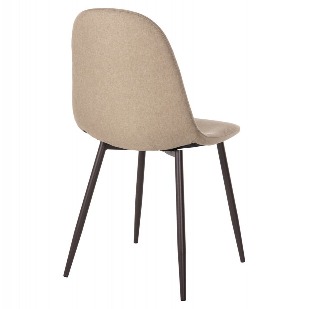 Καρέκλα "LEONARDO" από ύφασμα/μέταλλο σε μπεζ χρώμα 45x47x87