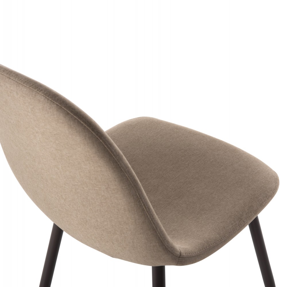 Καρέκλα "LEONARDO" από ύφασμα/μέταλλο σε μπεζ/καφέ χρώμα 45x52x85