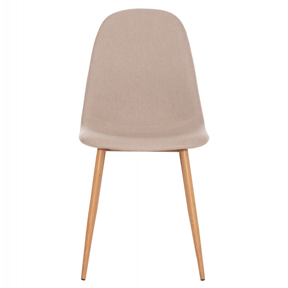 Καρέκλα "LEONARDO" από ύφασμα/μέταλλο σε μπεζ/καφέ χρώμα 45x52x85