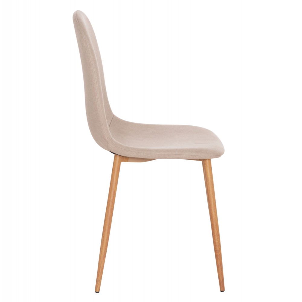 Καρέκλα "LEONARDO" από ύφασμα/μέταλλο σε μπεζ/καφέ χρώμα 45x52x85