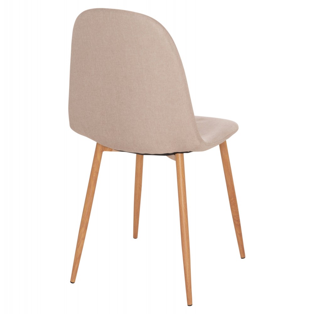 Καρέκλα "LEONARDO" από ύφασμα/μέταλλο σε μπεζ/καφέ χρώμα 45x52x85