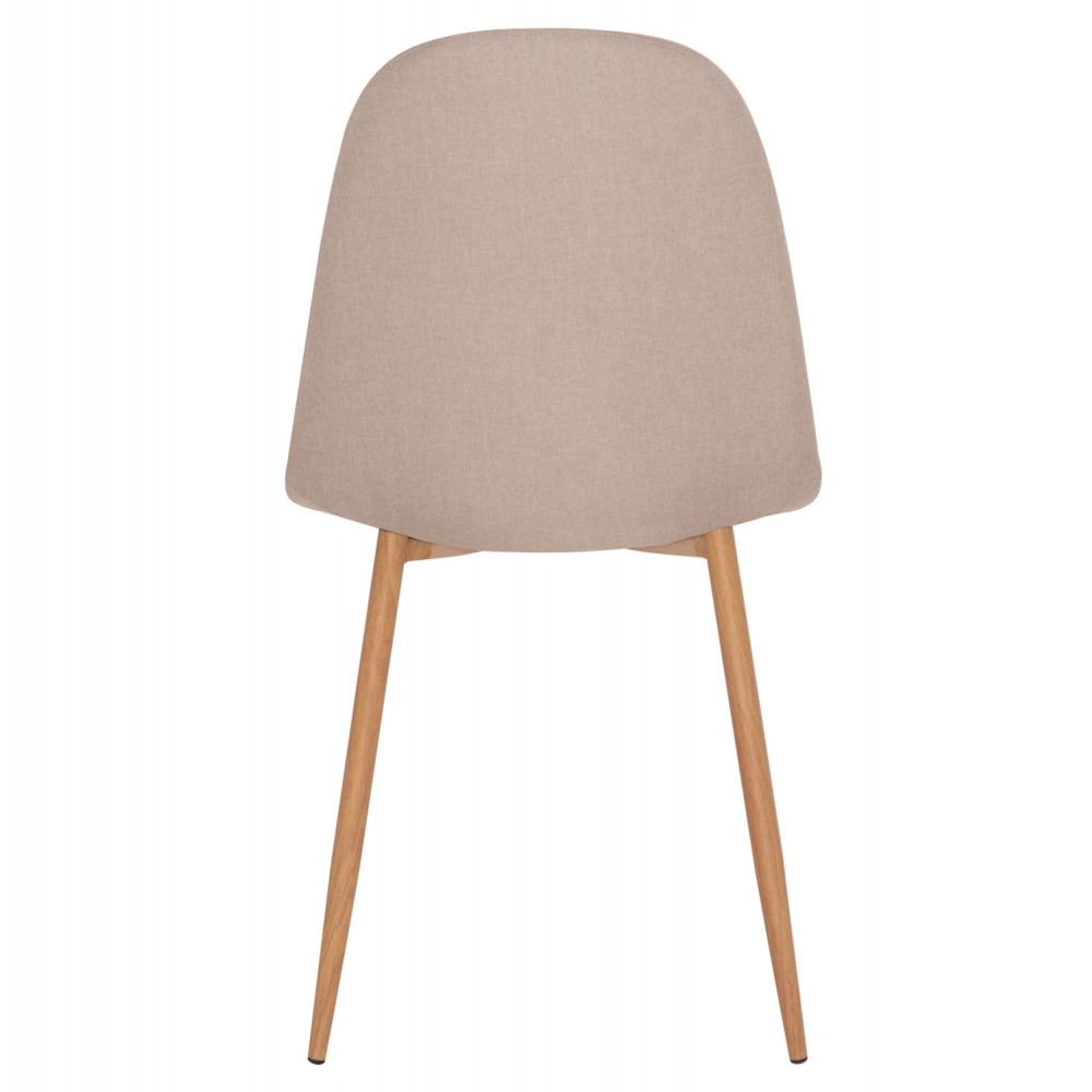 Καρέκλα "LEONARDO" από ύφασμα/μέταλλο σε μπεζ/καφέ χρώμα 45x52x85