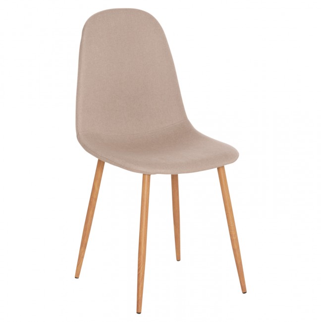 Καρέκλα "LEONARDO" από ύφασμα/μέταλλο σε μπεζ/καφέ χρώμα 45x52x85