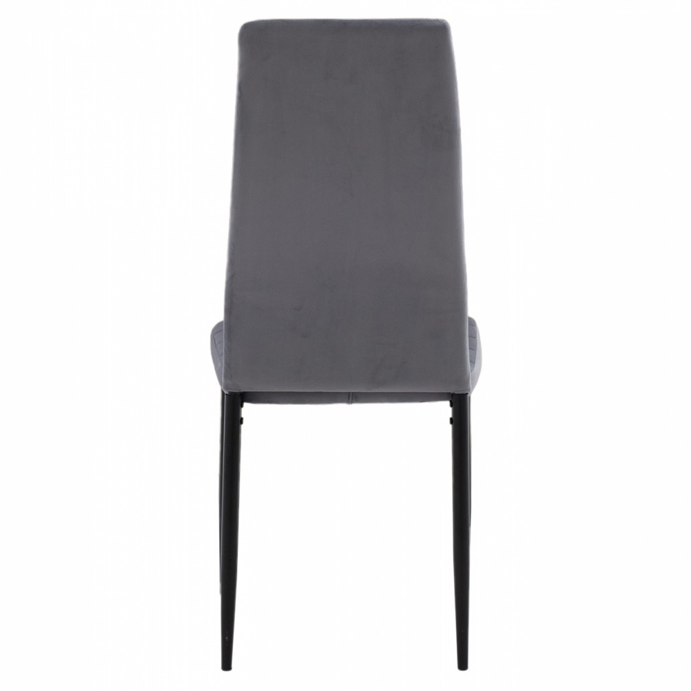 Καρέκλα "LADY" από βελούδο/μέταλλο σε γκρι/μαύρο χρώμα 42x45x97