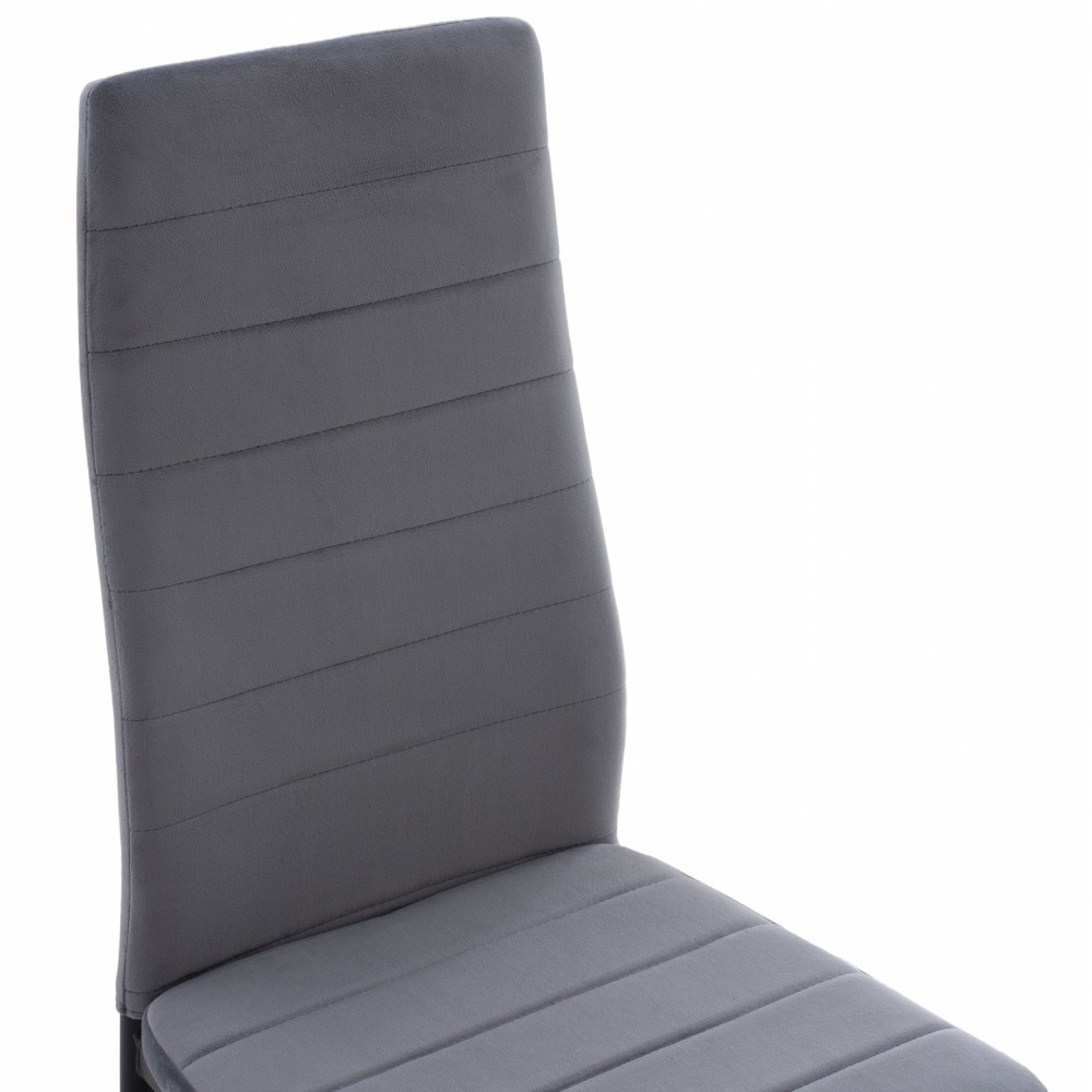 Καρέκλα "LADY" από βελούδο/μέταλλο σε γκρι/μαύρο χρώμα 42x45x97