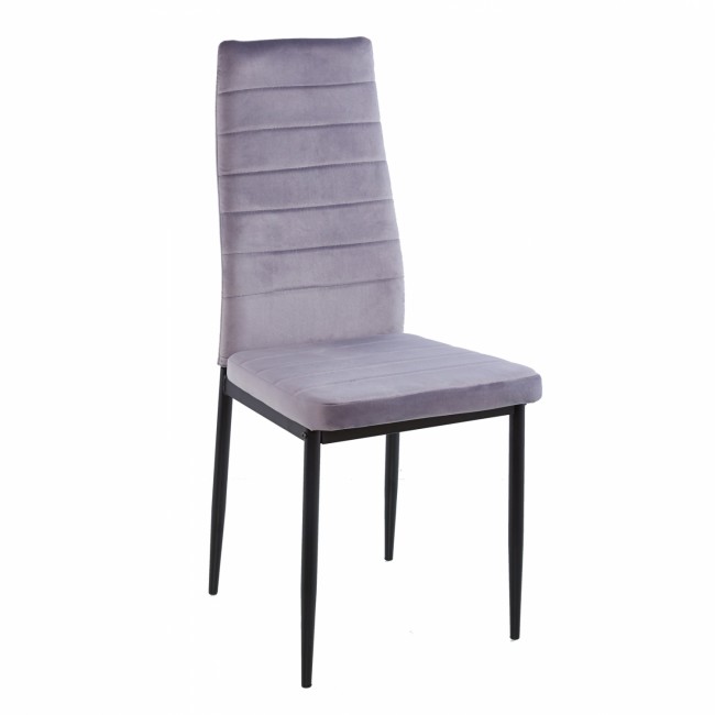 Καρέκλα "LADY" από βελούδο/μέταλλο σε γκρι/μαύρο χρώμα 42x45x97
