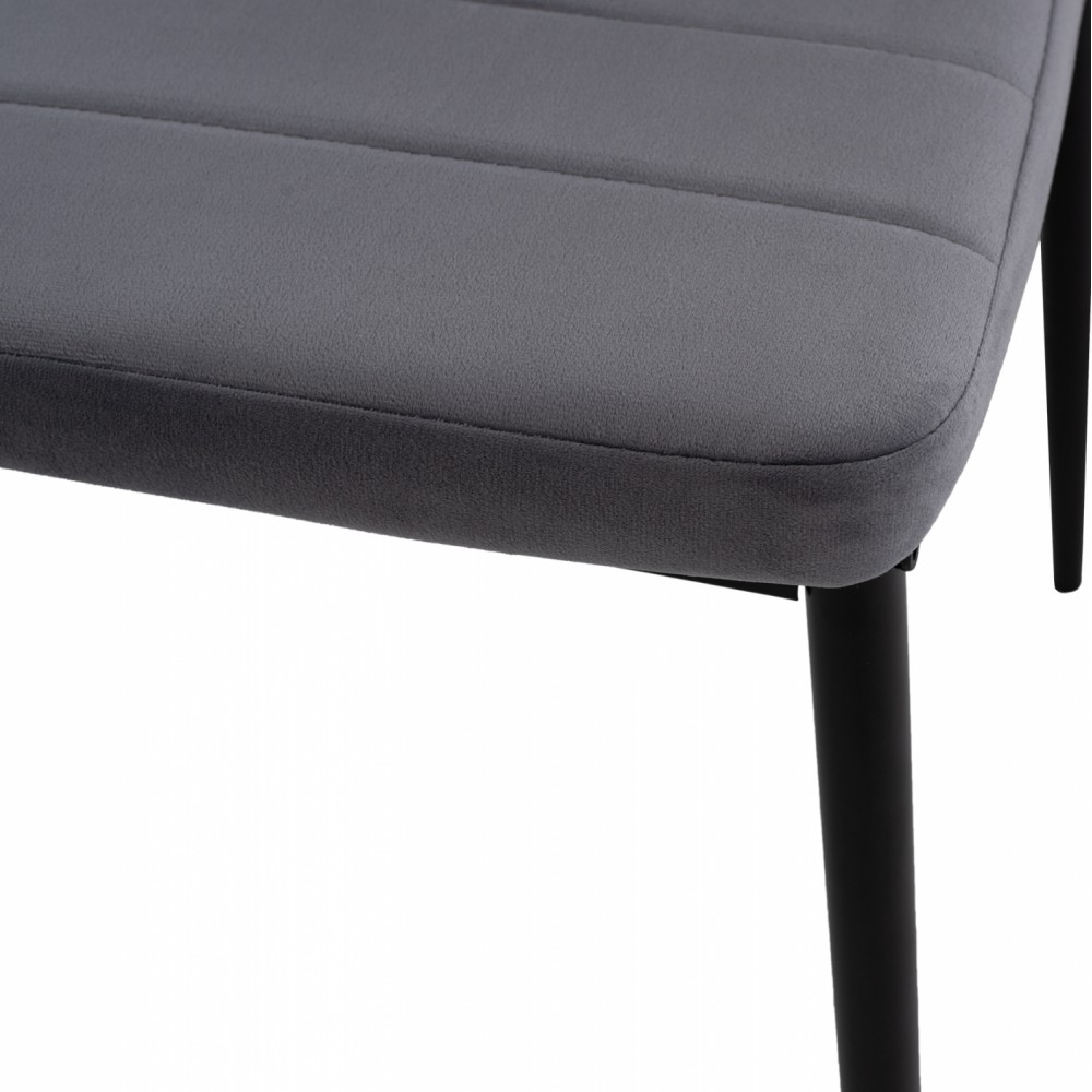 Καρέκλα "LADY" από βελούδο/μέταλλο σε γκρι/μαύρο χρώμα 42x45x97