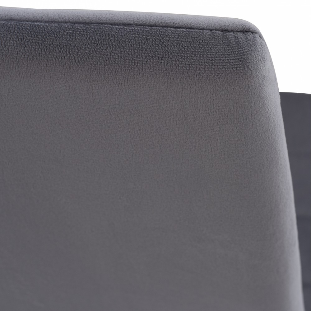 Καρέκλα "LADY" από βελούδο/μέταλλο σε γκρι/μαύρο χρώμα 42x45x97