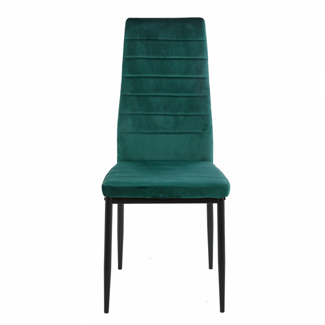 Καρέκλα "LADY" από βελούδο/μέταλλο σε κυπαρισσί/μαύρο χρώμα 42x45x97