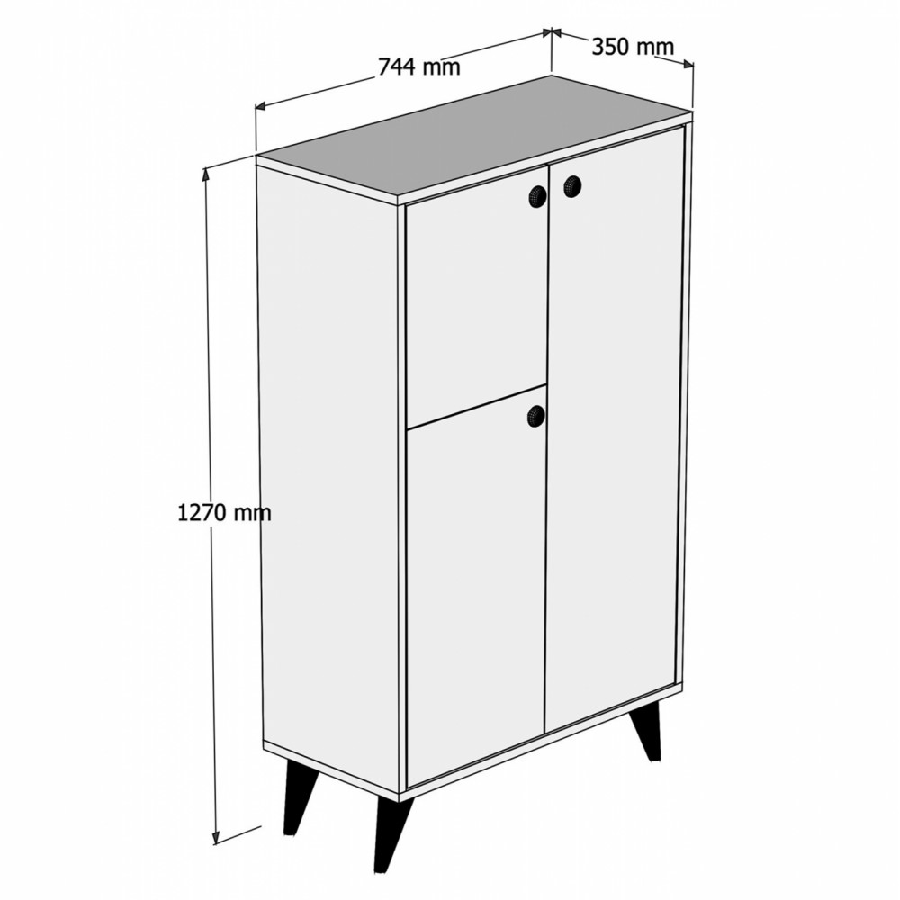 Παπουτσοθήκη-ντουλάπι τρίφυλλη σε χρώμα καρυδί/μάρμαρο 74,4x35x127
