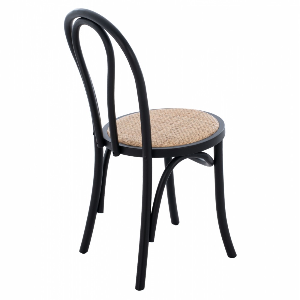 Καρέκλα "MONTREAL" από ξύλο σε μαύρο χρώμα 40x40x87