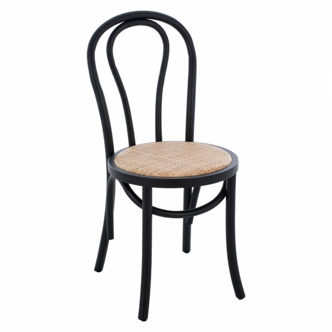 Καρέκλα "MONTREAL" από ξύλο σε μαύρο χρώμα 40x40x87