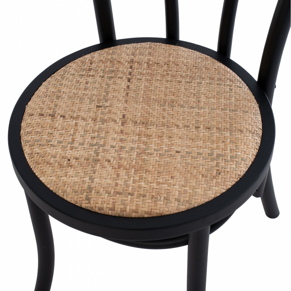 Καρέκλα "MONTREAL" από ξύλο σε μαύρο χρώμα 40x40x87