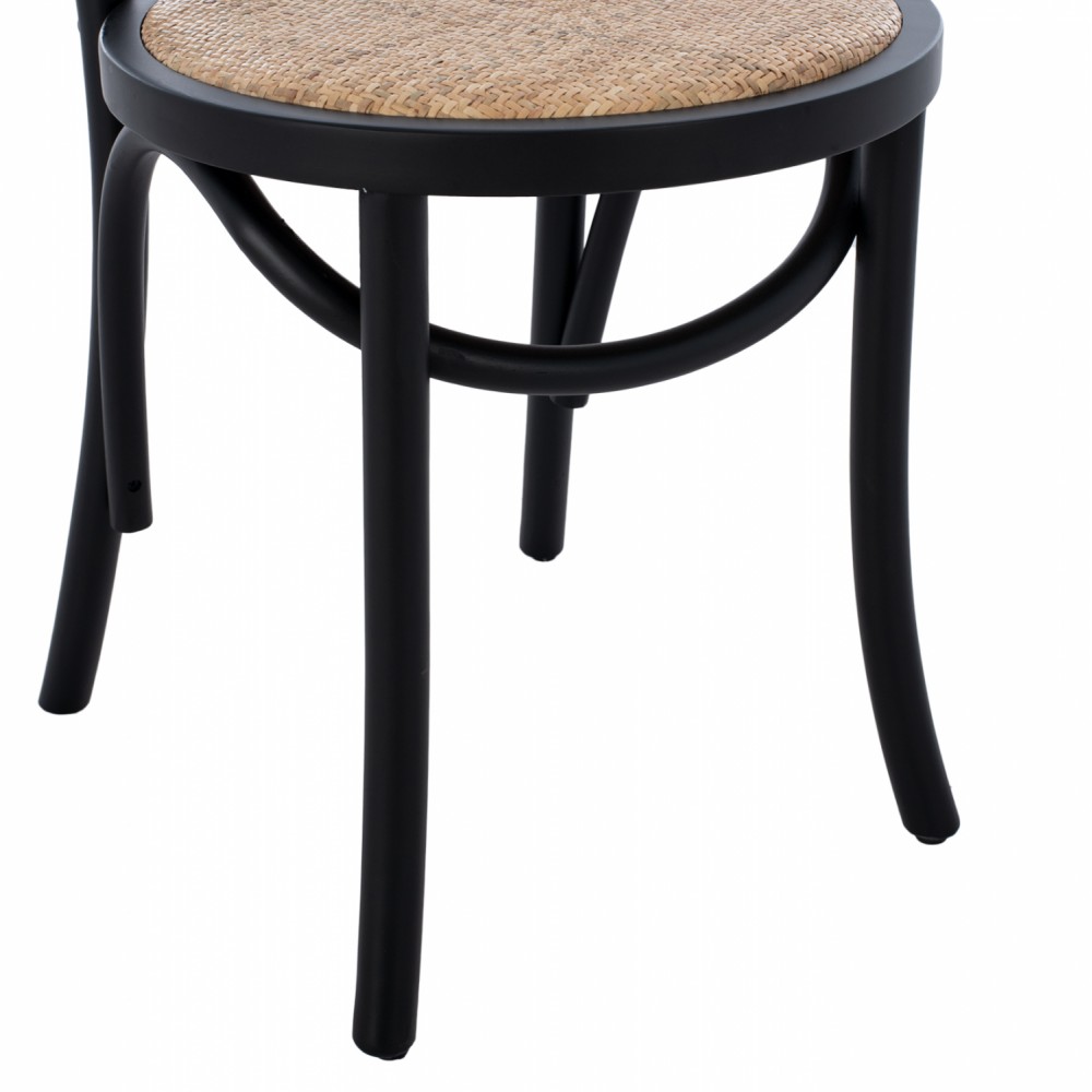 Καρέκλα "MONTREAL" από ξύλο σε μαύρο χρώμα 40x40x87