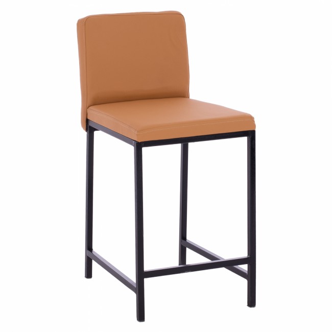 Σκαμπό μπαρ από μέταλλικο/τεχνόδερμα σε ταμπά χρώμα 40x46x86