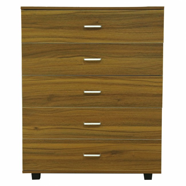 Συρταριέρα "THORG" με πέντε συρτάρια σε χρώμα καρυδί 80x40x100