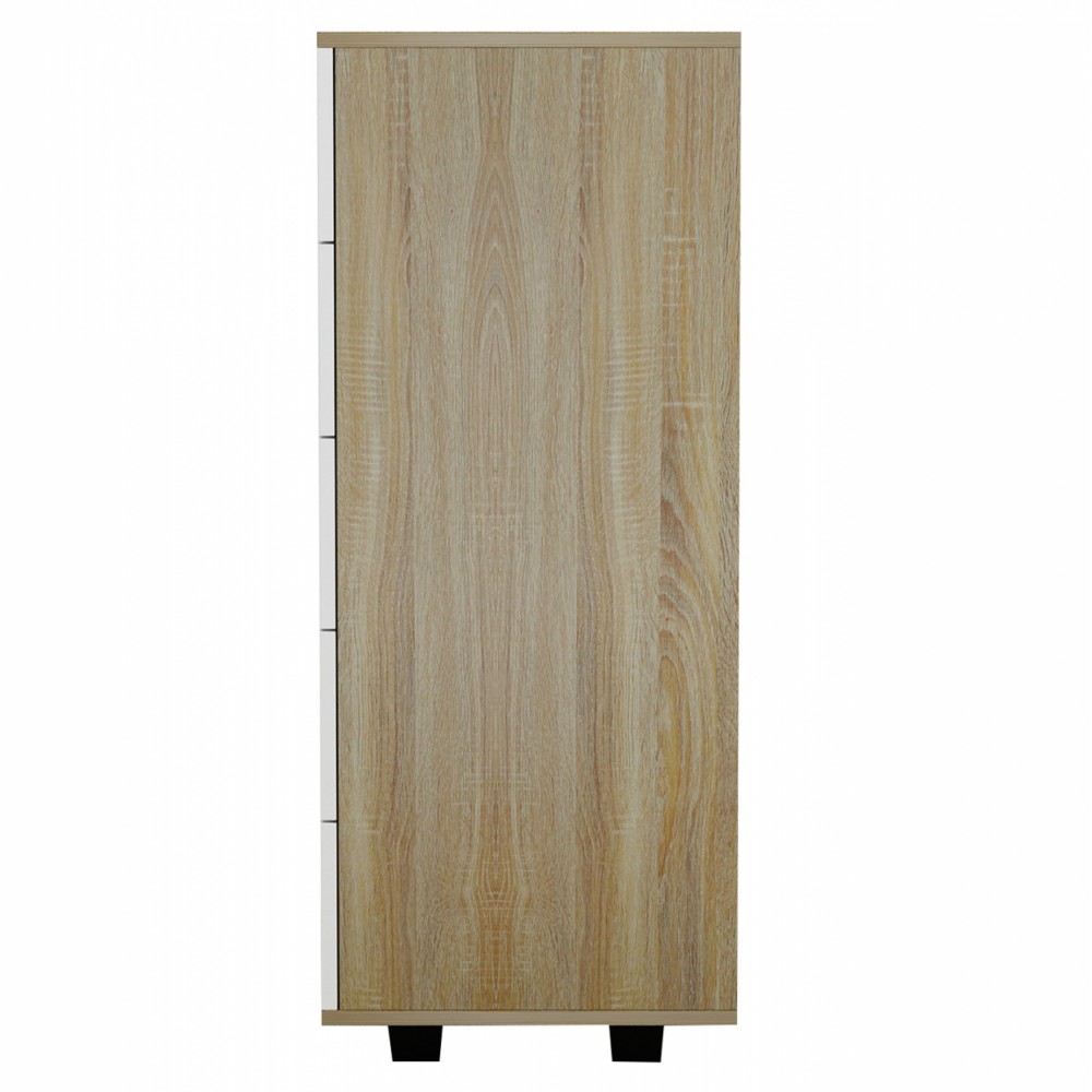 Συρταριέρα "THORG" με πέντε συρτάρια σε χρώμα σονόμα/λευκό 80x40x100