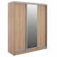 Ντουλάπα τρίφυλλη συρόμενη με καθρέφτη σε sonoma χρώμα 183x60x220