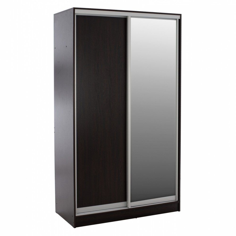 Ντουλάπα δίφυλλη συρόμενη με καθρέφτη σε βέγγε χρώμα 120x60x220