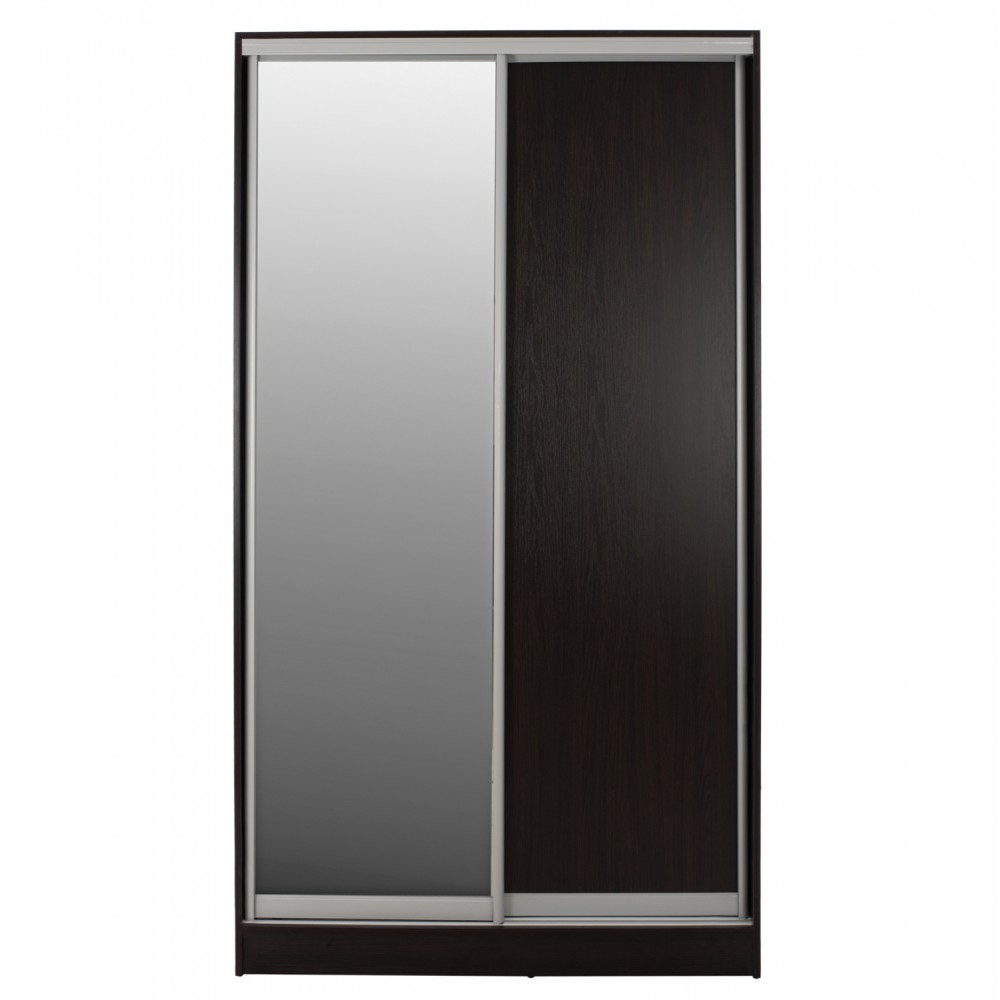 Ντουλάπα δίφυλλη συρόμενη με καθρέφτη σε βέγγε χρώμα 120x60x220