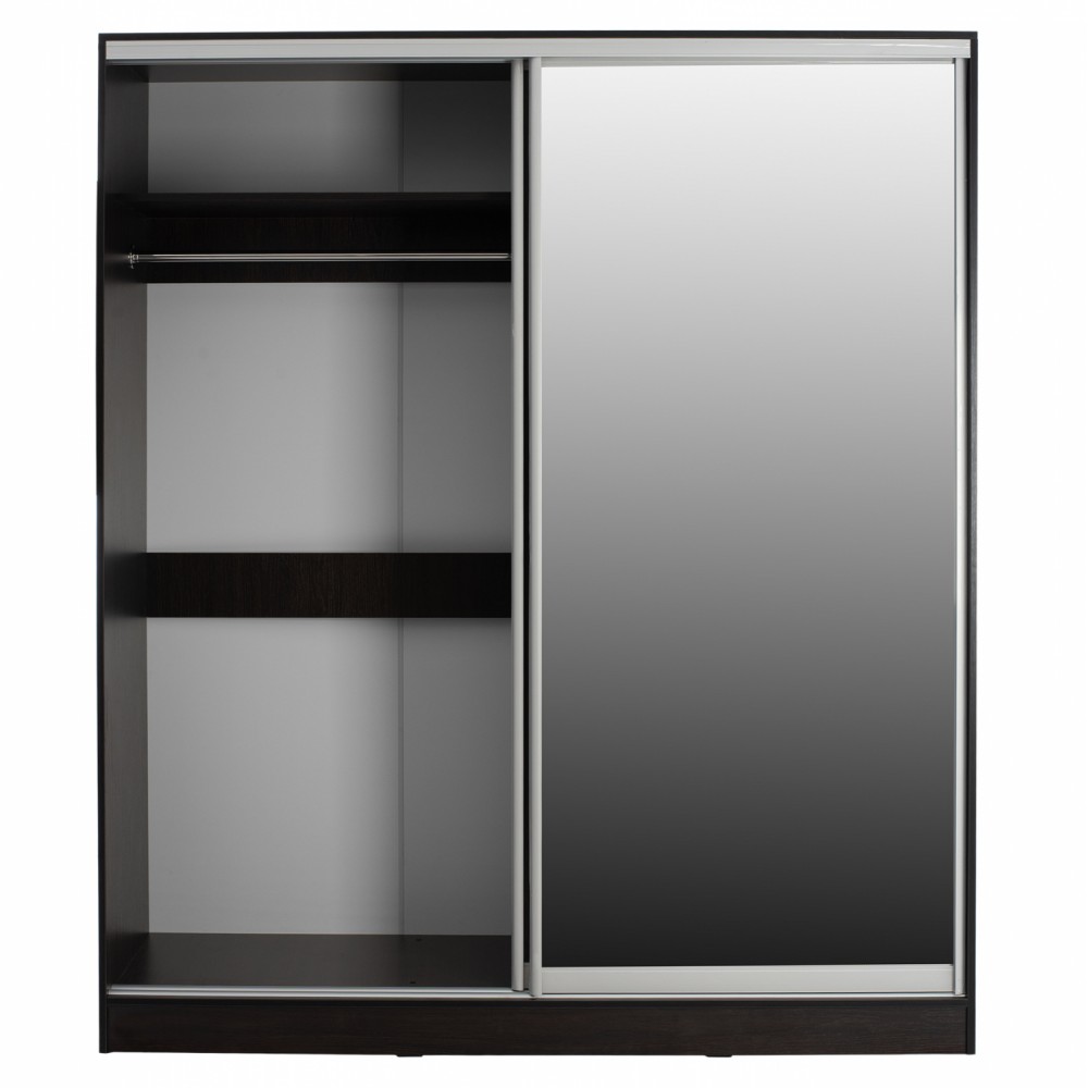 Ντουλάπα δίφυλλη συρόμενη με καθρέφτη σε βέγγε χρώμα 180X60X210