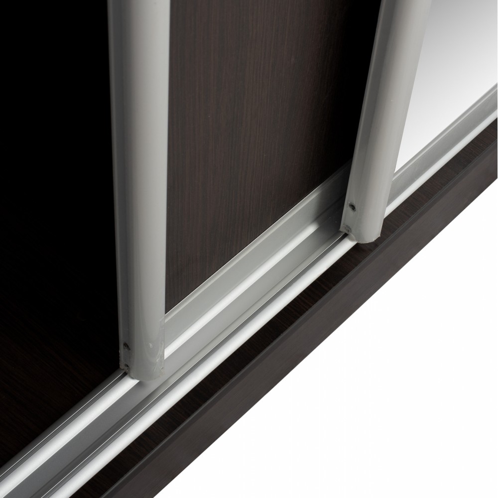 Ντουλάπα δίφυλλη συρόμενη με καθρέφτη σε βέγγε χρώμα 180X60X210