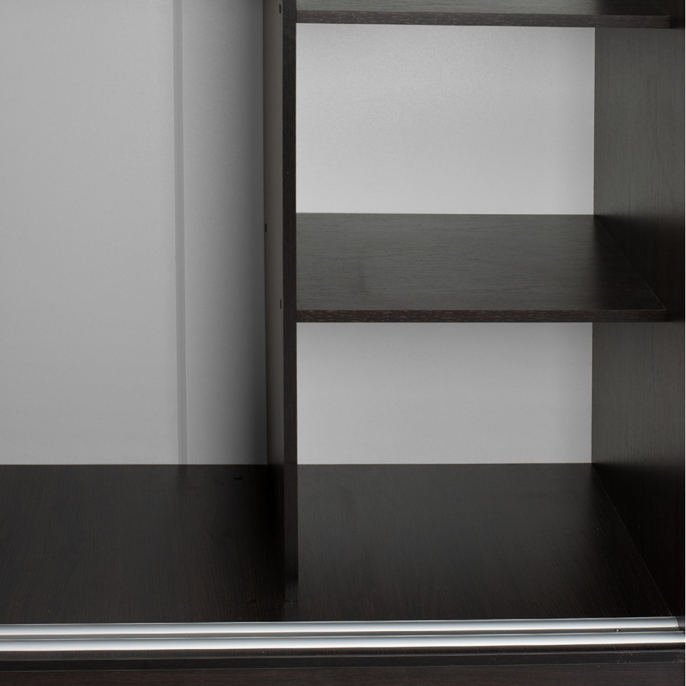 Ντουλάπα δίφυλλη συρόμενη με καθρέφτη σε βέγγε χρώμα 180X60X210