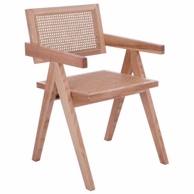 Πολυθρόνα "BLAIRE" από ξύλο σε φυσικό χρώμα 52x50x80