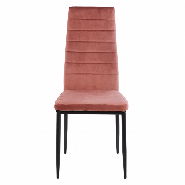 Καρέκλα "LADY" από βελούδο/μέταλλο σε σάπιο μήλο/μαύρο χρώμα 42x45x97