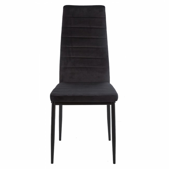 Καρέκλα "LADY" από βελούδο/μέταλλο σε μαύρο χρώμα 42x45x97