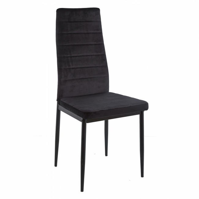 Καρέκλα "LADY" από βελούδο/μέταλλο σε μαύρο χρώμα 42x45x97