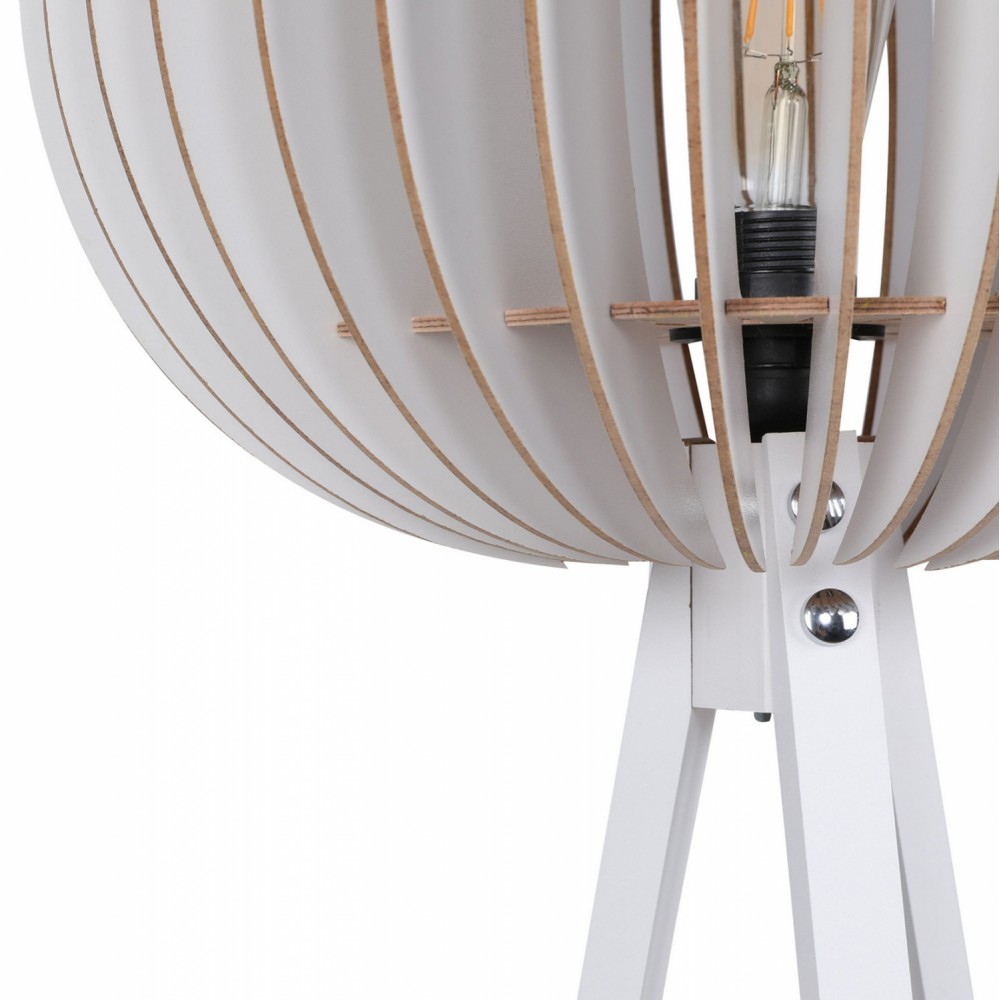 Φωτιστικό δαπέδου από MDF σε λευκό χρώμα Ε27 Φ36x145