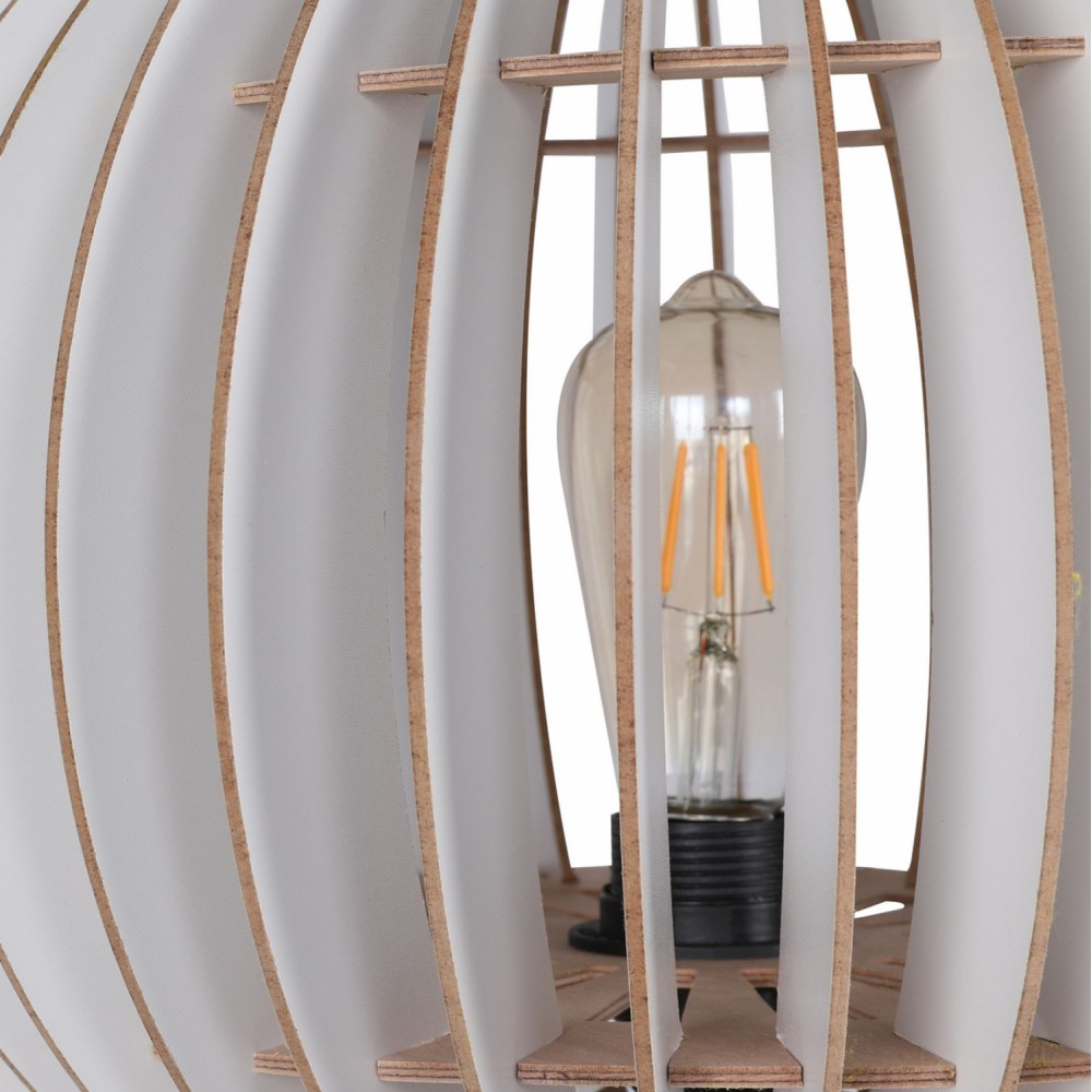 Φωτιστικό δαπέδου από MDF σε λευκό χρώμα Ε27 Φ36x145