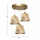 Φωτιστικό τρίφωτο από μπαμπού/μέταλλο σε χρυσό/φυσικό χρώμα 35x85