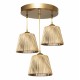 Φωτιστικό τρίφωτο από μπαμπού/μέταλλο σε χρυσό/φυσικό χρώμα 35x85