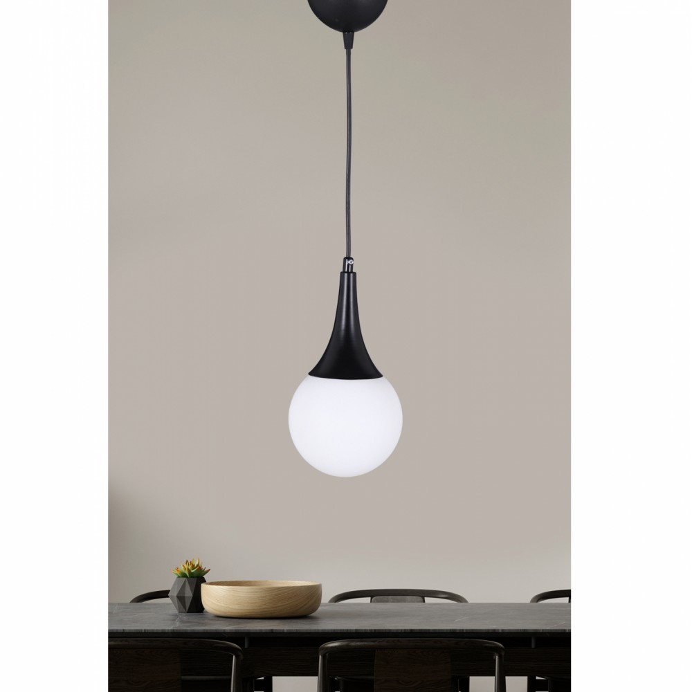 Φωτιστικό μονόφωτο από μέταλλο σε μαύρο/λευκό χρώμα Ε27 12x91