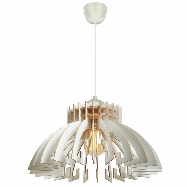 Φωτιστικό μονόφωτο από mdf σε χρώμα λευκό Φ54x65