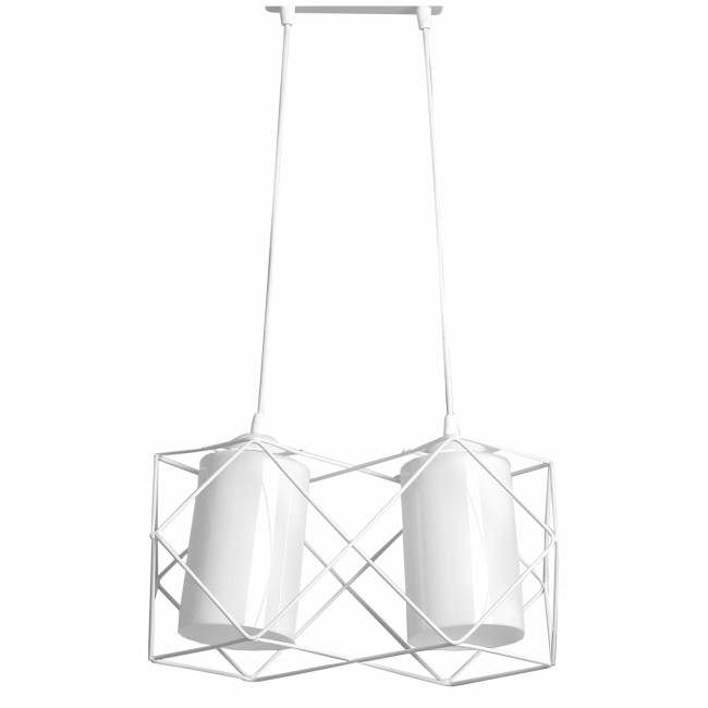 Φωτιστικό δίφωτο από μέταλλο σε λευκό χρώμα 40x65